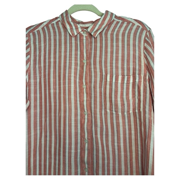Lucky Brand Women’s Striped Button Down Top - Picture 2 of 4